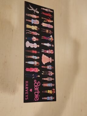 Harveys Seatbelt Barbie Sticker Featuring Black & Pink Accents